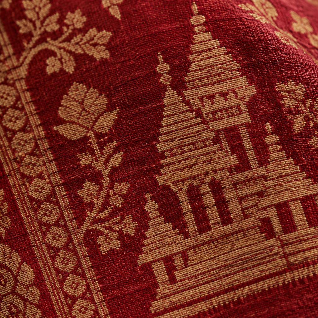 Macro of handwoven silk motif
